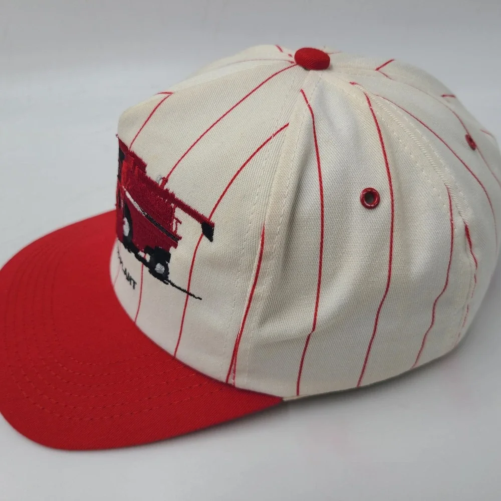 Vintage Case IH Hat Snapback K-Products White Red Pinstripes East Moline‎ Plant